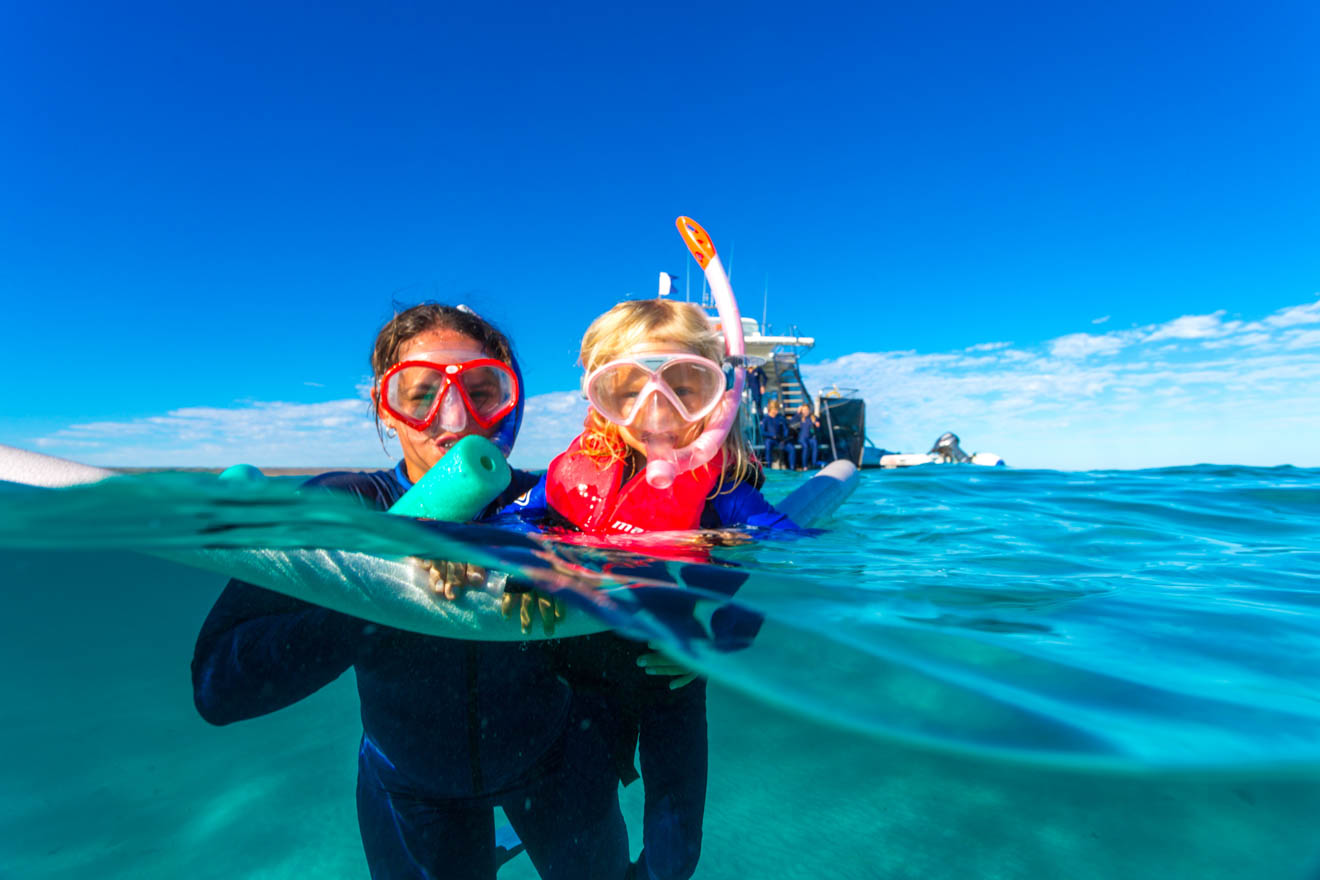 fun things to do with kids diving Whale sharks Ningaloo