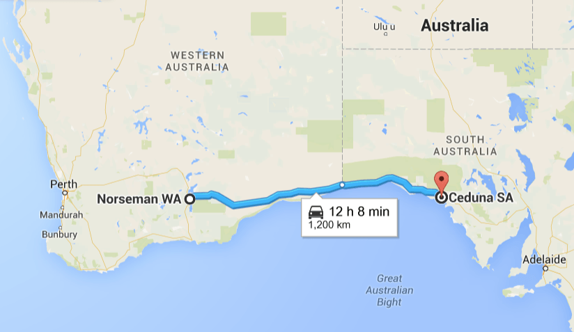 Nullabor road trip map