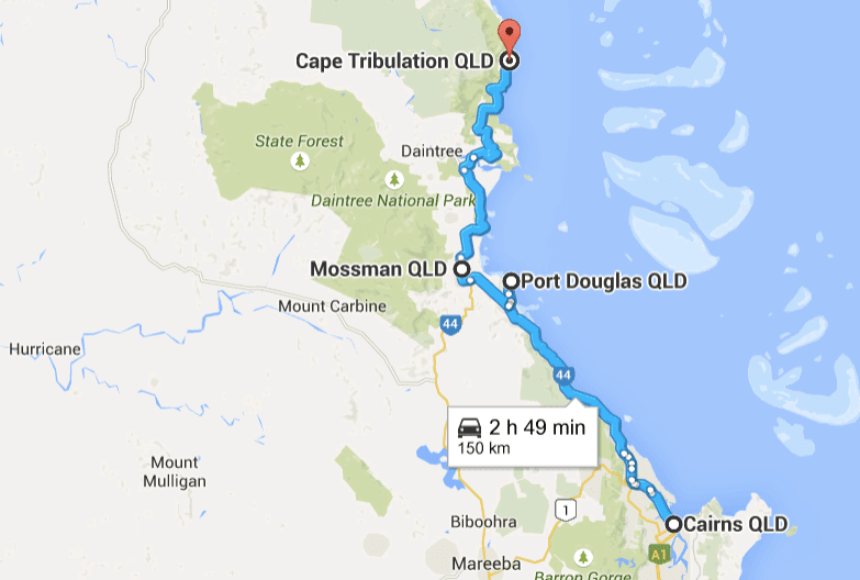 Cairns to Cape Tribulation road trip