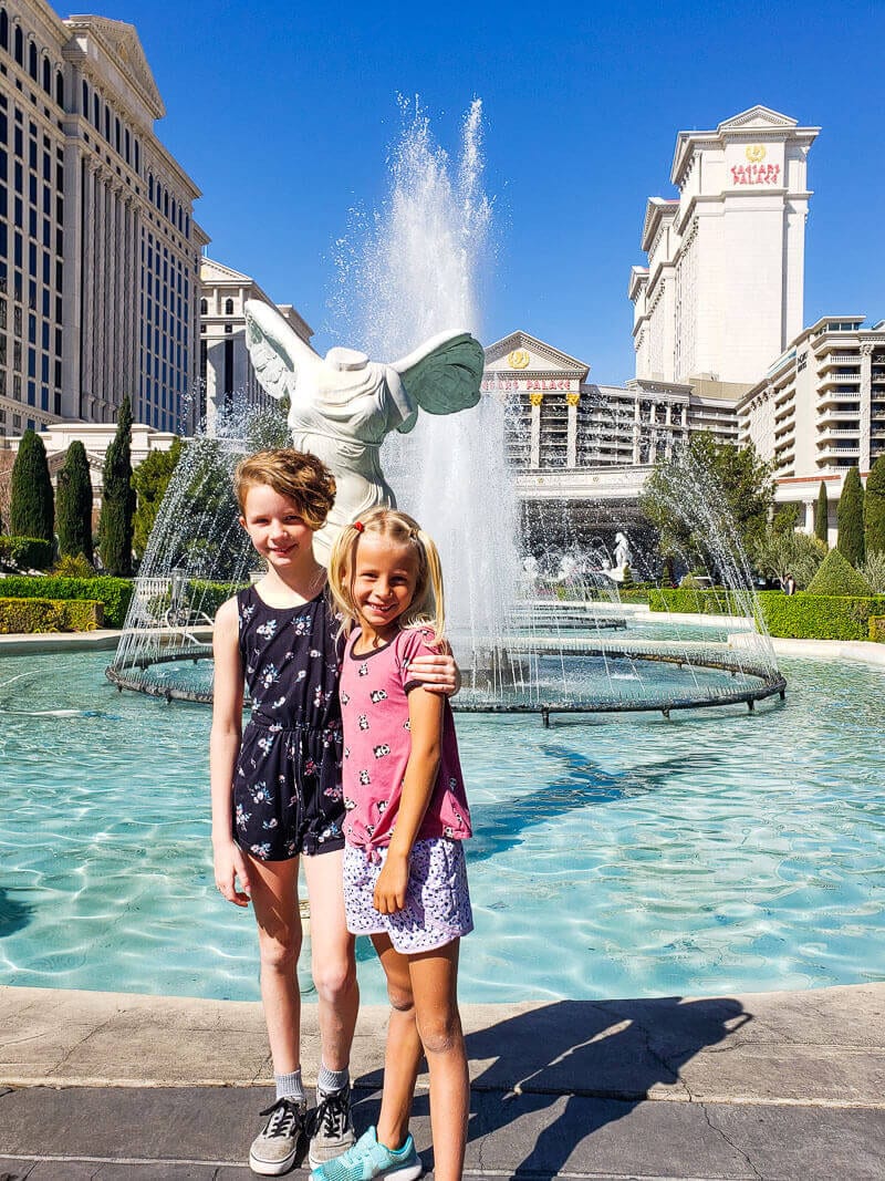 Walking along the Strip in Front of Caesars Palace