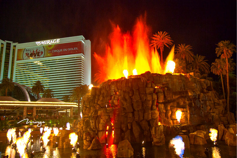 The Mirage Hotel volcano