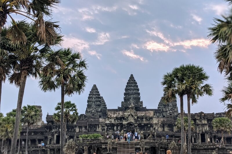 Angkor Wat temple view from the front