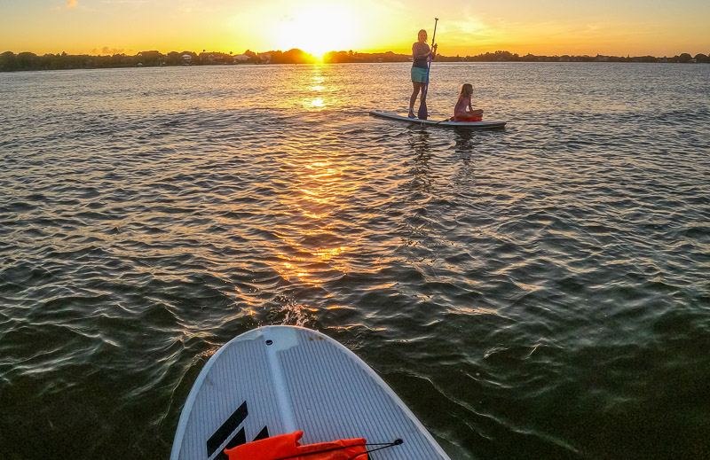 Sunset paddle board in Martin County, Florida