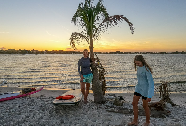 Sunset paddle board in Martin County, Florida