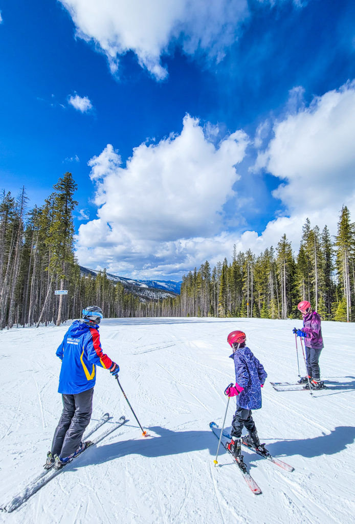 Skiing with Tom at Lookout Pass