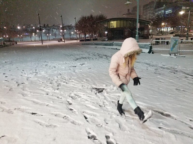 Experiencing snow in New York City