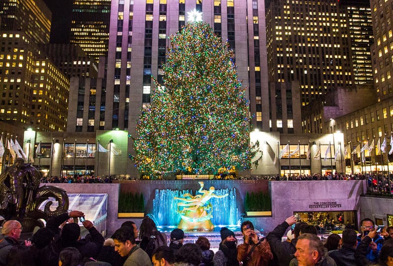 Rockefeller Plaza tree things to do in New York at Christmas