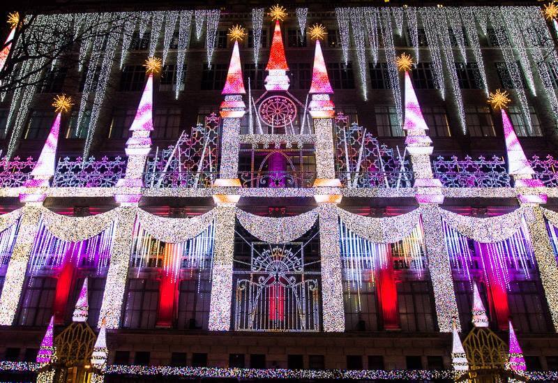 Saks 5th Avenue light display New York at Christmas