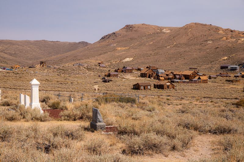 The cemetery overlooking Bodie Town