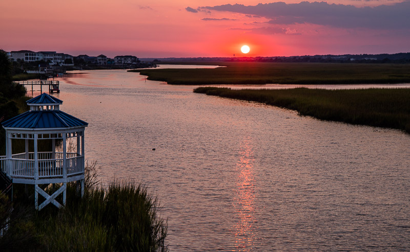 Sunset at Jinks Creek Grill, Ocean Isle, Brunswick Islands