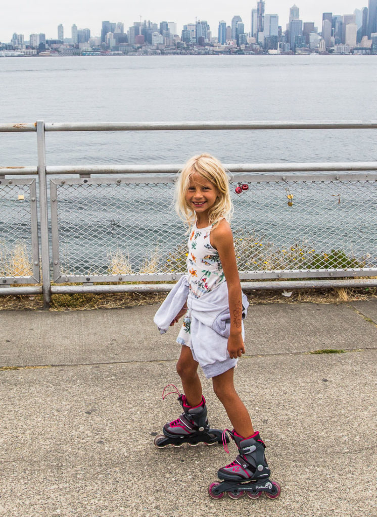 alki beach roller blading