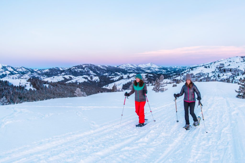 snowshoeing in victor idaho