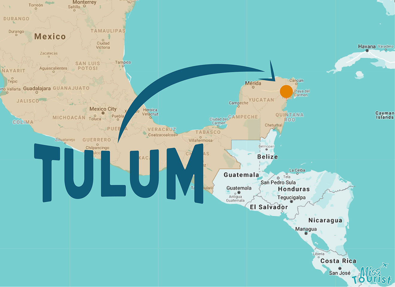 Where to stay in Tulum map