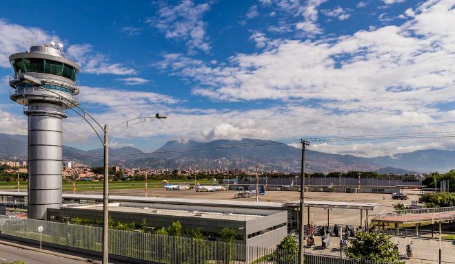 medellin city from the airport