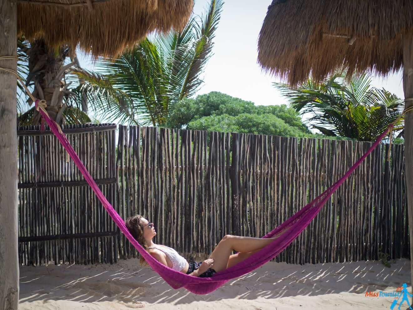 woman relaxing tulum