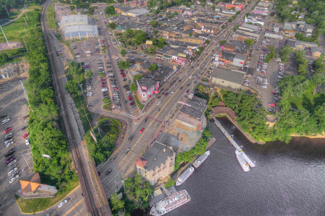 Aerial view of downtown Wisconsin