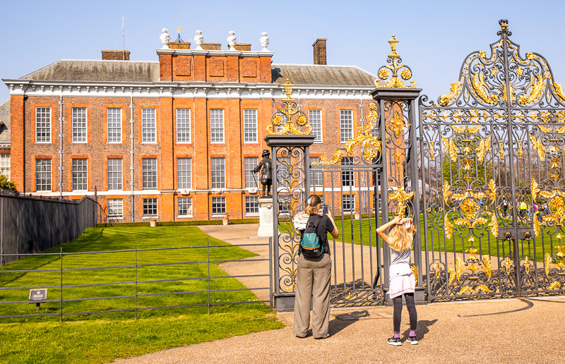 At the gates of Kensington Palace, London