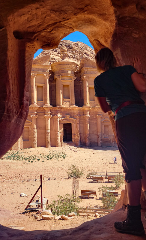 cave with monastery view