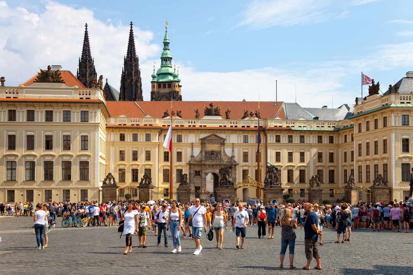 Gate of the Giants on Hradcany Square Prague