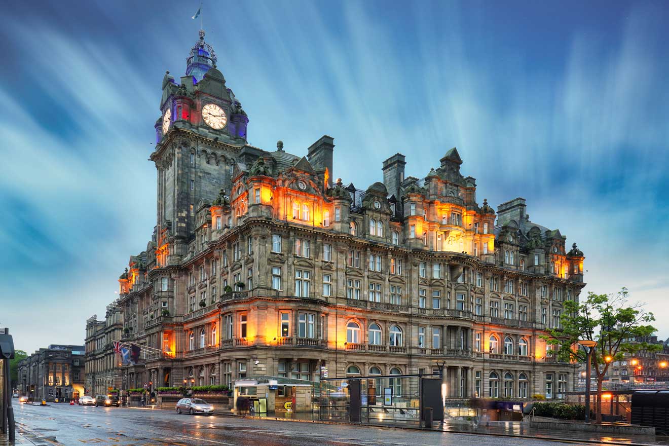 a large building with a clock on the top of it