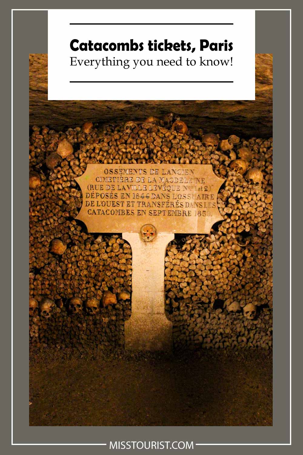 Catacombs Paris tickets PIN 3