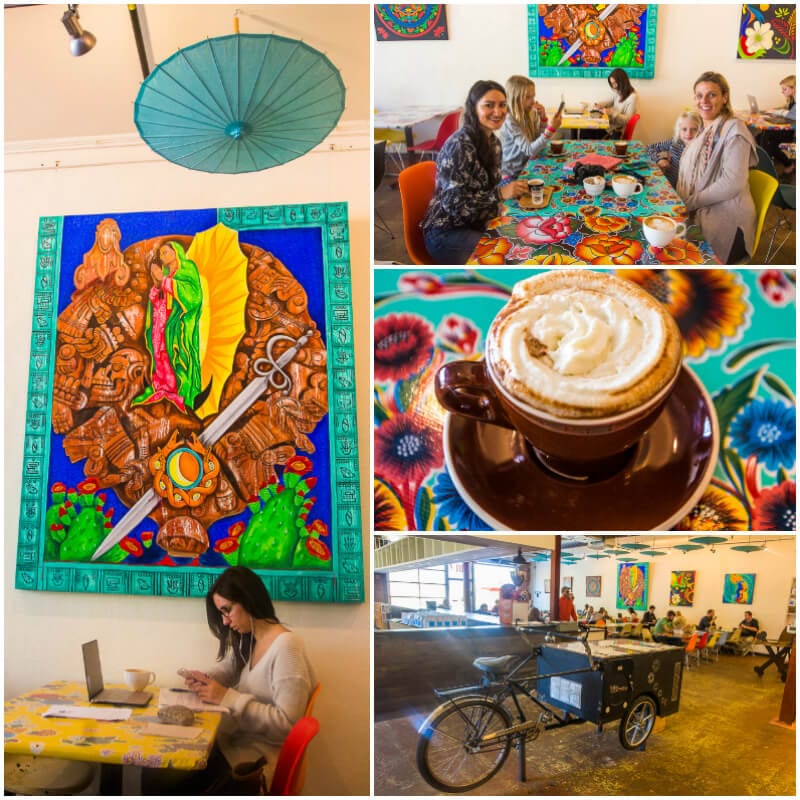 people sitting in a coffee store