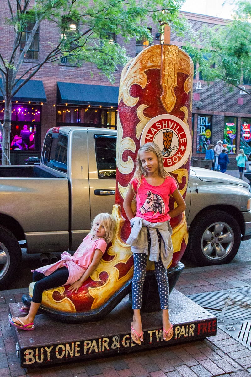 Shopping for cowboy boots in downtown Nashville