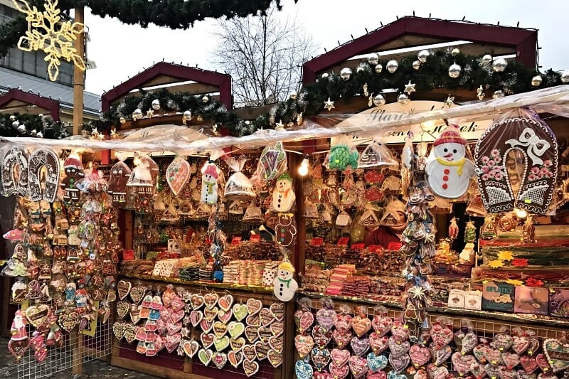 Gingerbread stall in Christmas markets in Prague