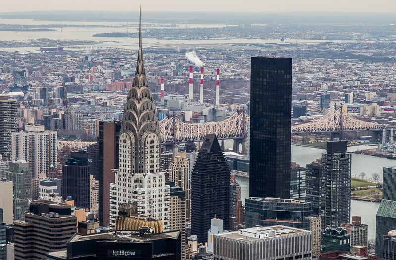 view of empire state building and new york skyline