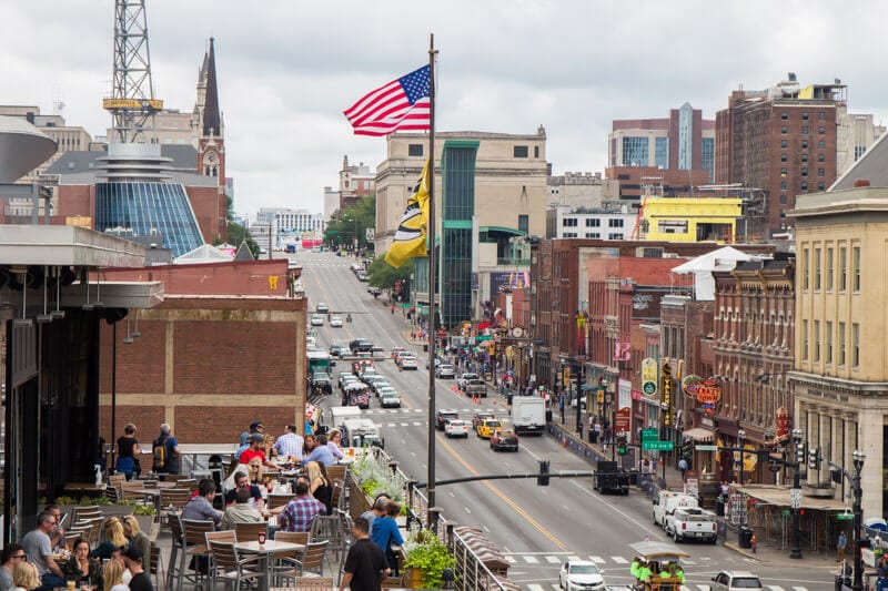 View from Rockbottom Brewery in Nashville