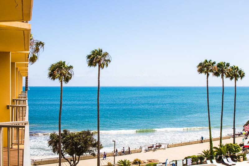 View from Crowne Plaza Hotel in Ventura Beach