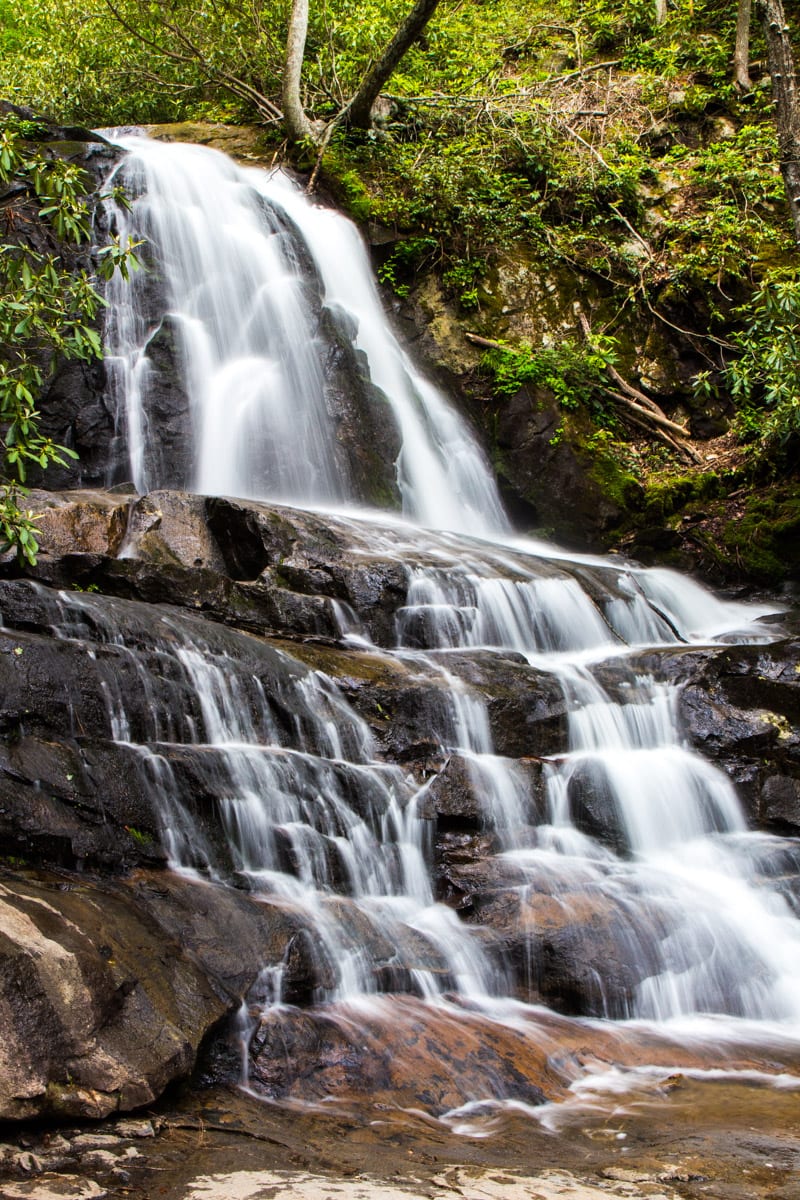 Laurel Falls in The Great Smoky Mountains National Park. One of the best places to visit in Tennessee