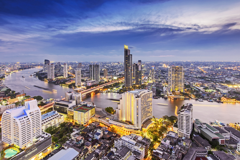 bangkok at night from rooftop bar