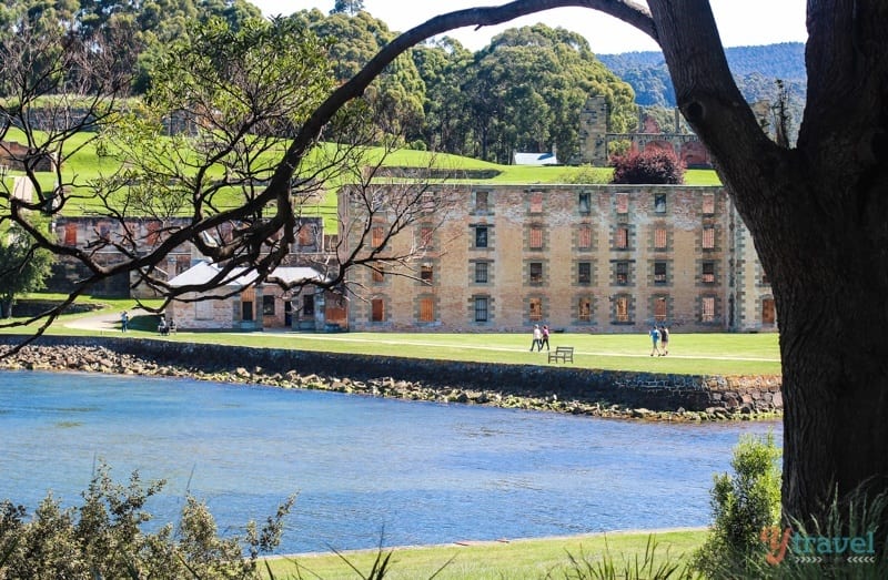 people walking in front of Port Arthur Historic Site, Tasmania, Australia