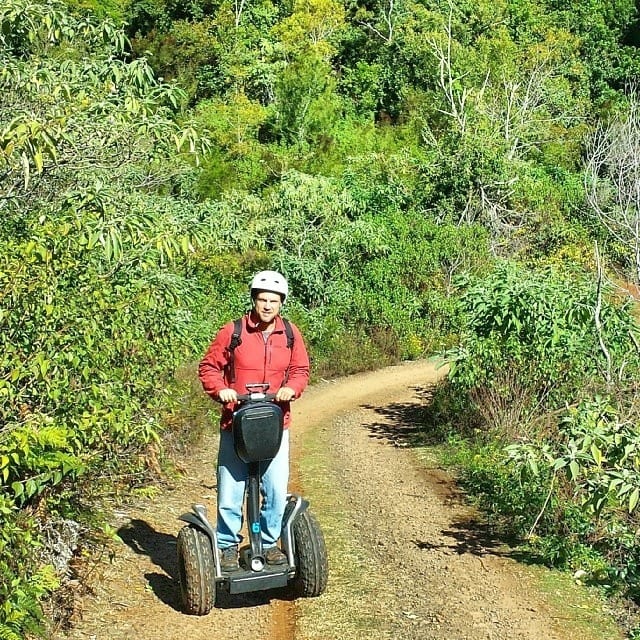 man riding a segway