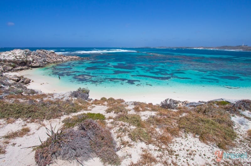 aerial view of water and reefs of Little Salmon Bay