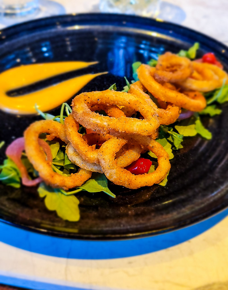 Calamari salad on a plate