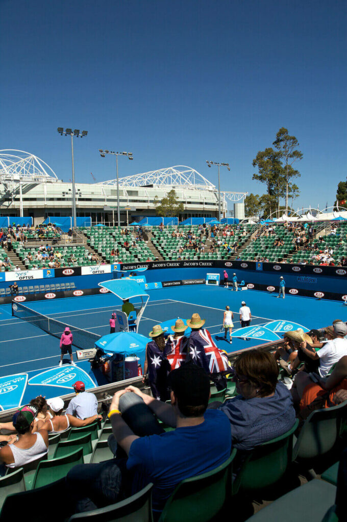 empty tennis court at australia open