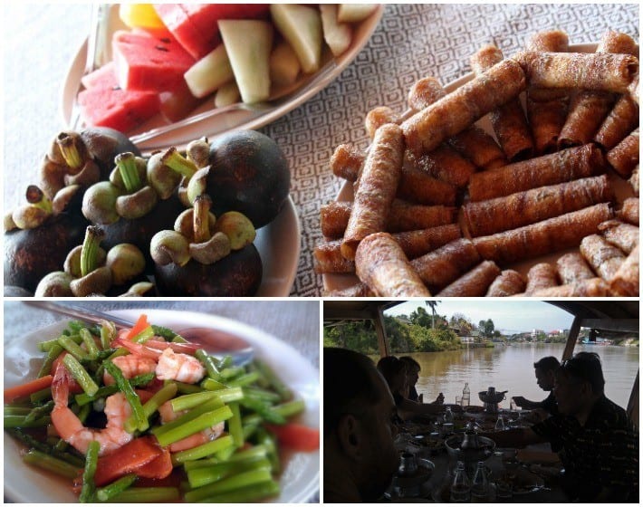 thai dishes on boat