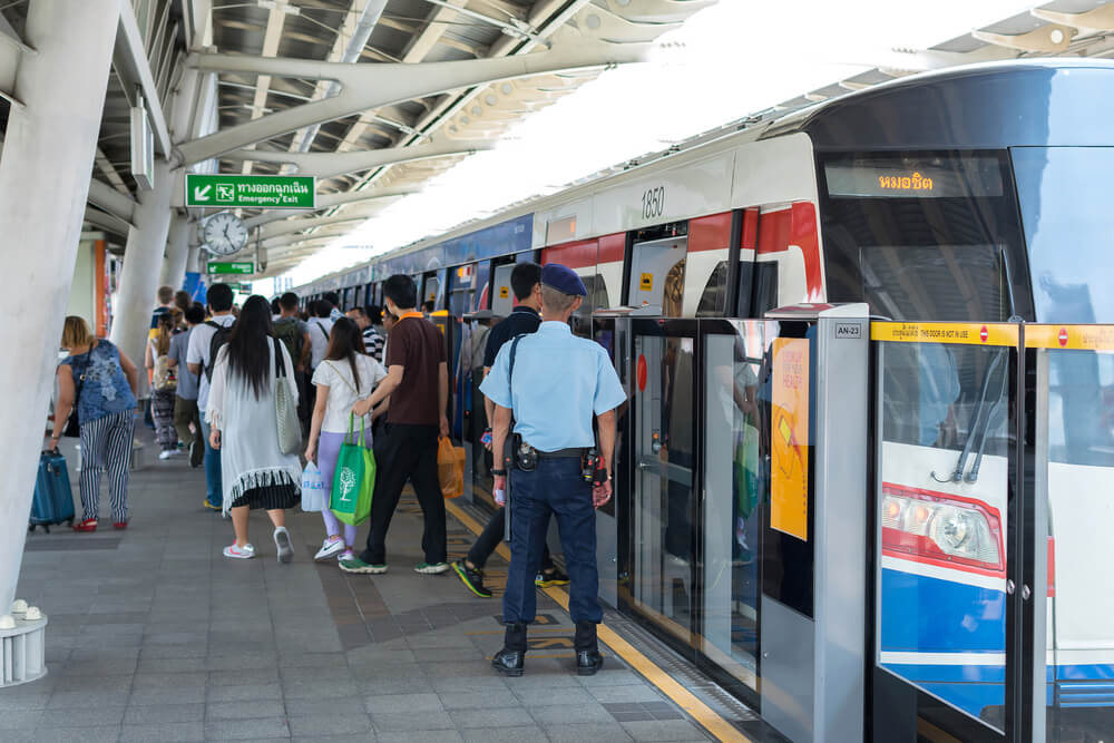 BTS sky train in bangkok