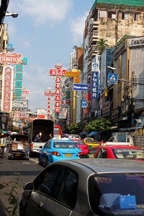 busy traffic in  Chinatown Bangkok Thailand