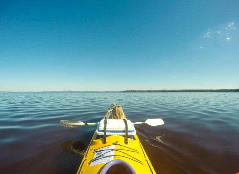 people kayaking