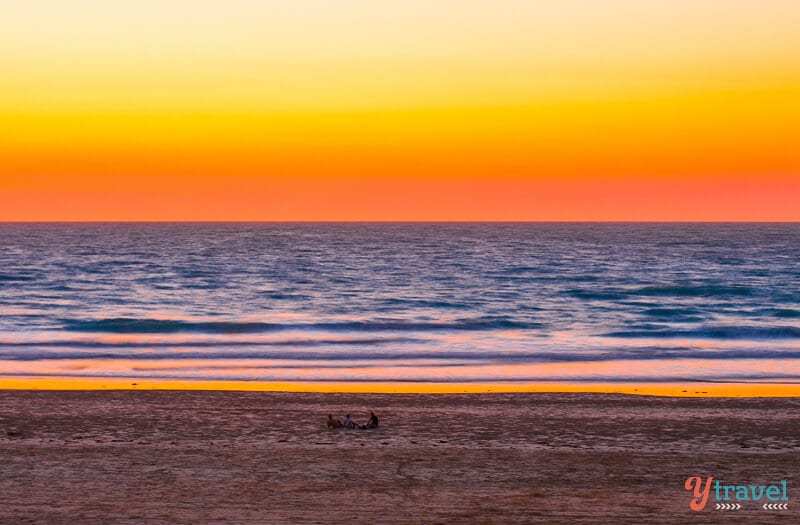 orange, pink sky Sunset at Cable Beach 