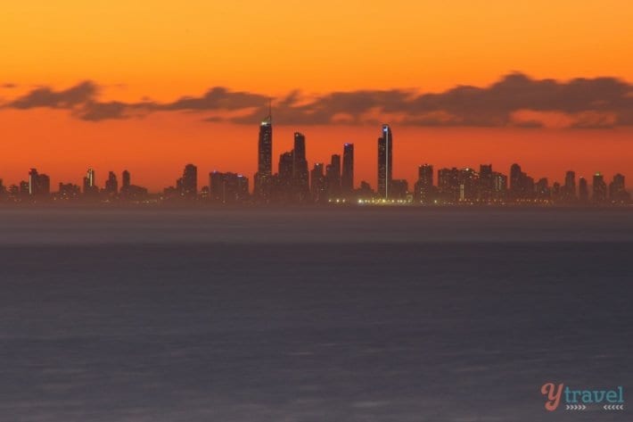 Susnet over Surgers Paradise - from Mantra Coolangatta Beach 