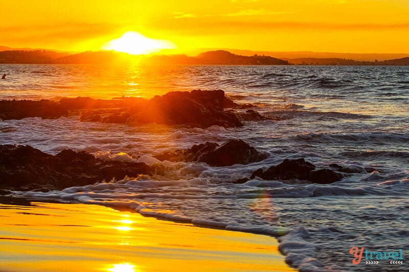 orange Sunset from Snapper Rocks, Gold Coast, Queensland