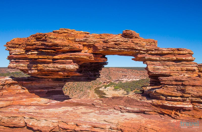 natural window in the rock face