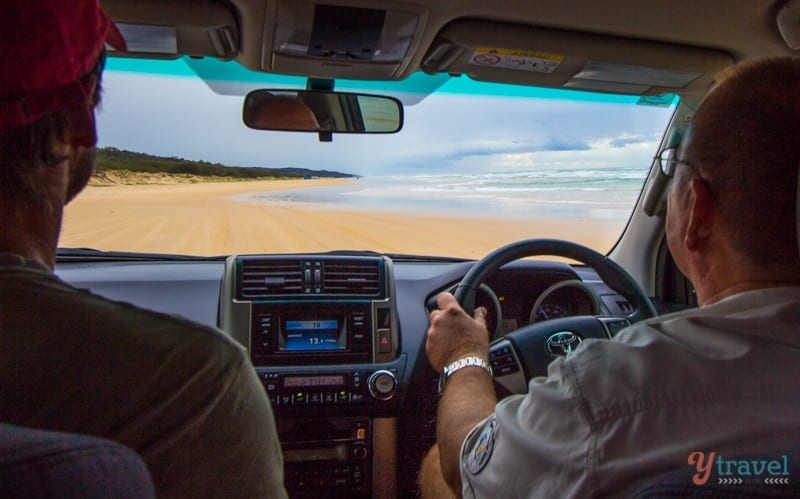 A man driving a car