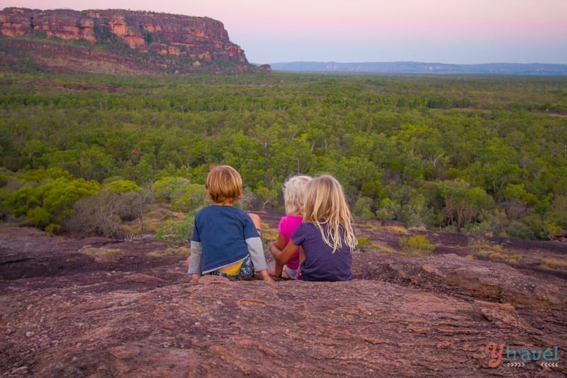 children looking at the Sunset views