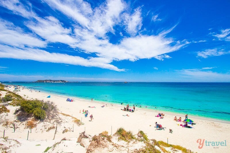 peopel on beach at Hamelin Bay