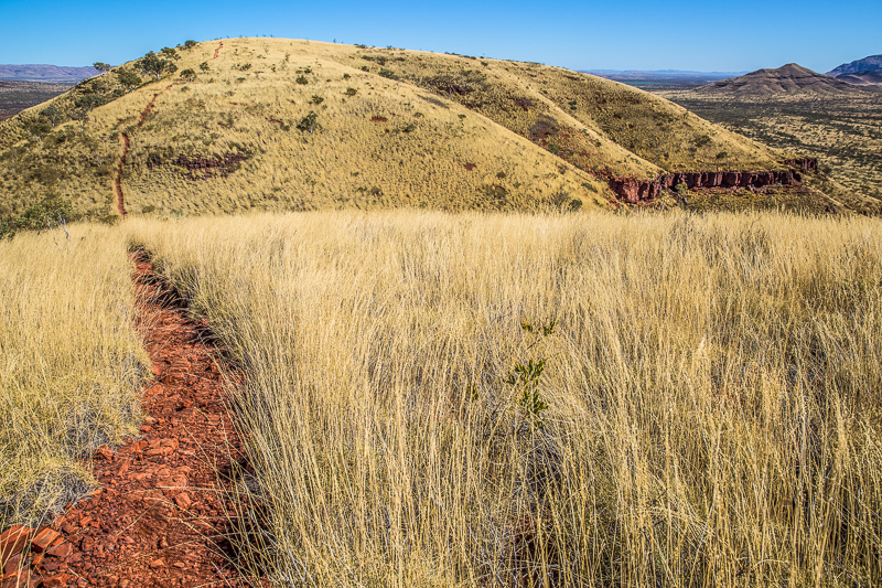 Hiking at Mount Bruce, Karijini National Park.